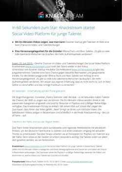 In 60 Sekunden zum Star: Knackstream startet Social Video Platform