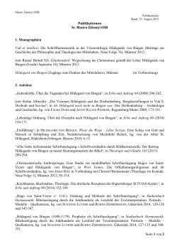 Seite 1 von 2 Publikationen Sr. Maura Zátonyi OSB 1