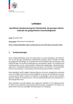 Leitfaden betreffend Lohnabrechnung bei Teilzeitarbeit, bei