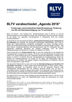 BLTV verabschiedet „Agenda 2016“