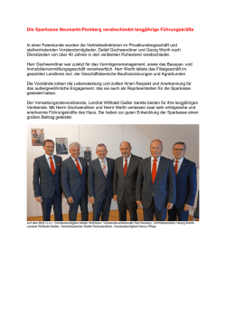 Die Sparkasse Neumarkt-Parsberg verabschiedet langj&auml;hrige