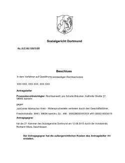 Sozialgericht Dortmund Beschluss