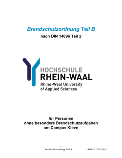 Brandschutzordnung Campus Kleve - Hochschule Rhein-Waal