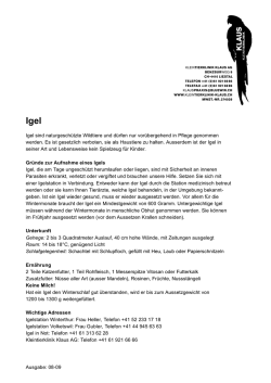 Igel sind naturgesch&uuml;tzte Wildtiere und d&uuml;rfen nur vor&uuml;bergehend in