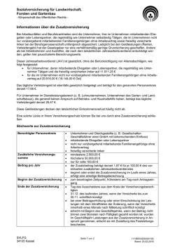 Information &uuml;ber die Zusatzversicherung