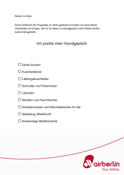 Ich packe mein Handgep&auml;ck