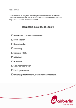 Ich packe mein Handgep&auml;ck: