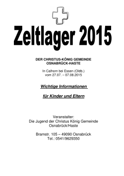 Infobrief 2015 - Zeltlager Haste