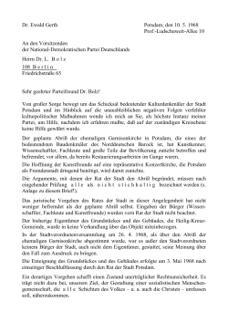 Dr. rer. nat . Ewald Gehrt am 11. Mai 1968 folgenden Brief
