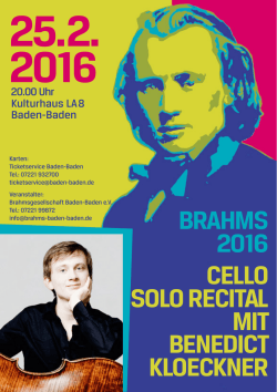 brahms 2016 cello solo recital mit benedict kloeckner - Baden