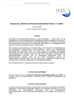 Institute for Advanced Sustainability Studies eV (IASS)