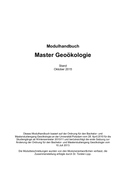 Master Geoökologie - Institut für Erd