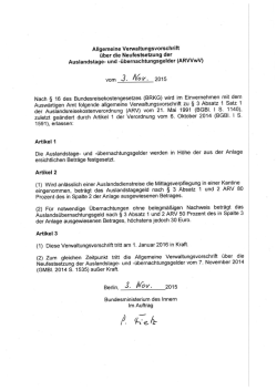 und Auslandsübernachtungsgelder 2016 (ARVVwV)