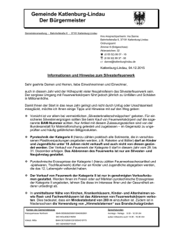 Informationen und Hinweise zum Silvesterfeuerwerk