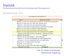 Statistik für Betriebswirtschaft und internationales Management