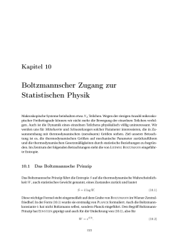 Boltzmannscher Zugang zur Statistischen Physik