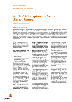 BEPS-Aktionsplan und seine Auswirkungen