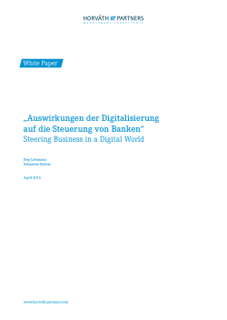 „Auswirkungen der Digitalisierung auf die Steuerung von Banken“