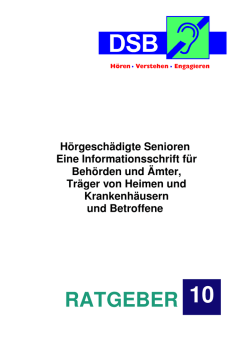 DSB Ratgeber Nr. 10 - Schwerhoerigen-Netz