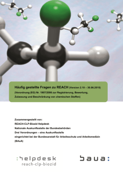 H&auml;ufig gestellte Fragen zu REACH - REACH-CLP