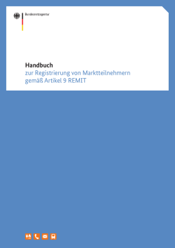 Handbuch zur Registrierung von Marktteilnehmern gem&auml;&szlig; Artikel 9