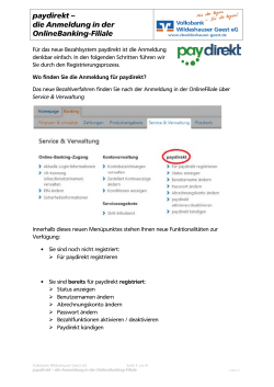 paydirekt - Volksbank Wildeshauser Geest eG