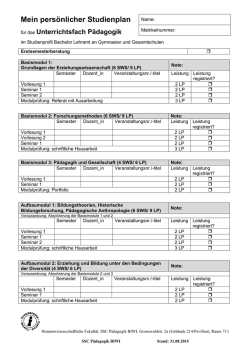 Gymnasium und Gesamtschule - Humanwissenschaftliche Fakult&auml;t