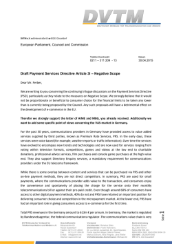 Draft Payment Services Directive Article 3l &ndash; Negative Scope