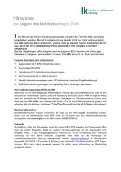Hinweise - Landwirtschaftskammer Salzburg