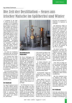 Die Zeit der Destillation &ndash; Neues aus frischer - Obst - Wein