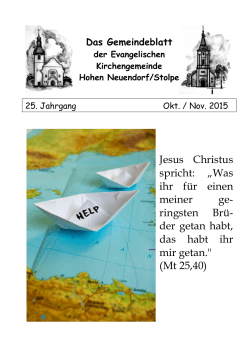Jesus Christus spricht: &bdquo;Was ihr f&uuml;r einen meiner