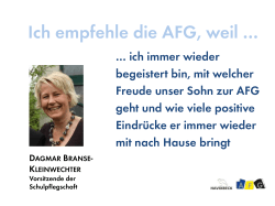 Ich empfehle die AFG, weil - Anne-Frank