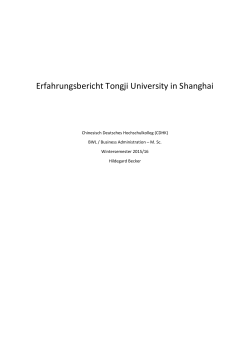 Erfahrungsbericht Tongji University in Shanghai
