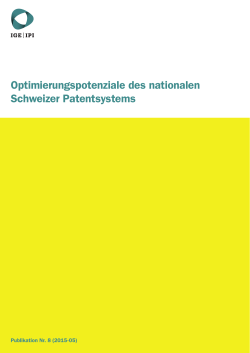 No.8 Optimierungspotenziale des nationalen Schweizer