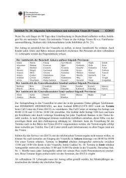 Infoblatt Nr. 20: Allgemeine Informationen zum nationalen Visum (D