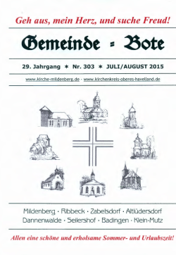 Juli/August 2015 - Evangelischer Kirchenkreis Oberes Havelland