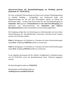 Interviewer*innen für Haushaltsbefragung im - Hu