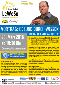Guat drauf Kulturhaus Fiss (Seminarraum) VORTRAGENDER