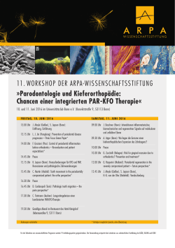 11. Workshop DEr ArpA-WissEnschAftsstiftung