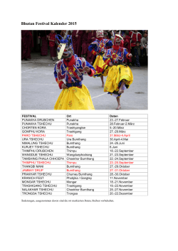 Bhutan Festival Kalender 2015