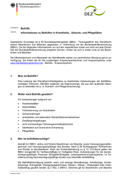Informationen &uuml;ber die Gew&auml;hrung von Beihilfe