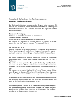 Hinweise f&uuml;r die Gew&auml;hrung eines Fahrtkostenzuschusses und