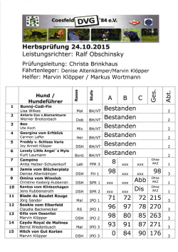 Herbstpr&uuml;fung 2015