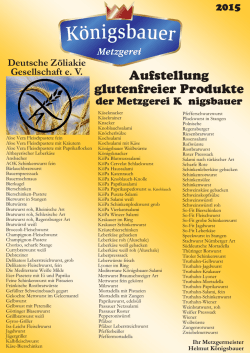 Glutenfreie Produkte - Metzgerei K&ouml;nigsbauer