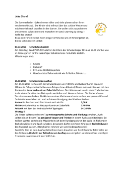 Elternbrief Juli 2015 - Kindergarten Sankt Elisabeth