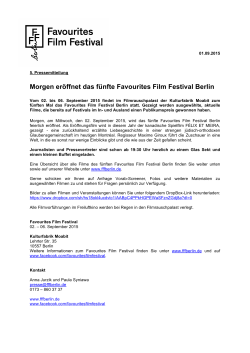 Morgen eröffnet das fünfte Favourites Film Festival Berlin