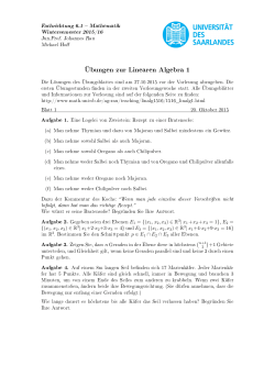 Blatt 1 - Fachrichtung Mathematik