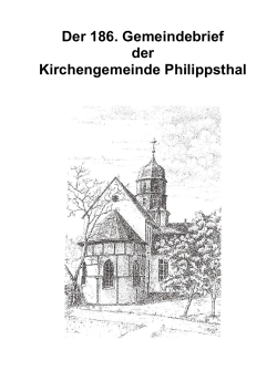 Der 186. Gemeindebrief - Evangelische Kirchengemeinde Philippsthal