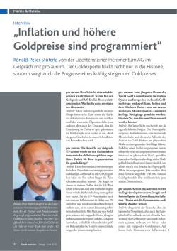 Inflation und höhere Goldpreise sind programmiert