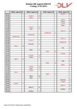 Jugend-DM 2015 Jena | Zeitplan
